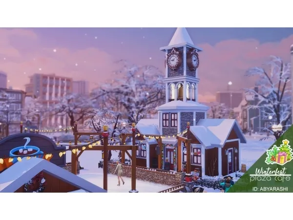 Alpha Winterfest Plaza Café - The Sims 4 Custom Content