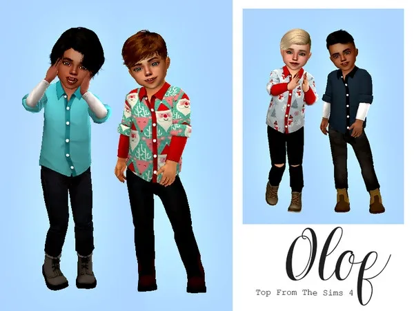 Maxis Match Olof Top Toddler Recolor - The Sims 4 Custom Content