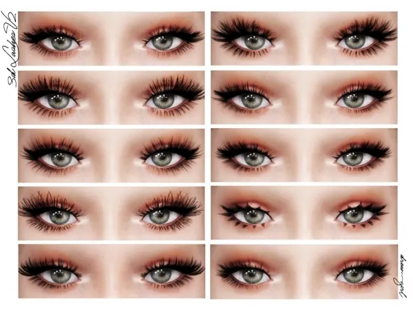 Alpha [ d r e a m g i r l ] 3 D L a s h e s V e r 2 - The Sims 4 Custom Content