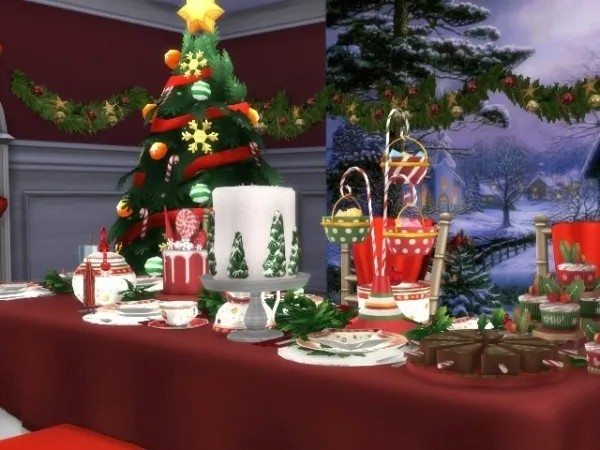 Alpha Diningroom Advent 4th Advent 2019 by oldbox1310 - The Sims 4 Custom Content