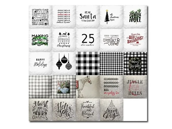 Alpha Christmas pillows by MsTeaQueen - The Sims 4 Custom Content