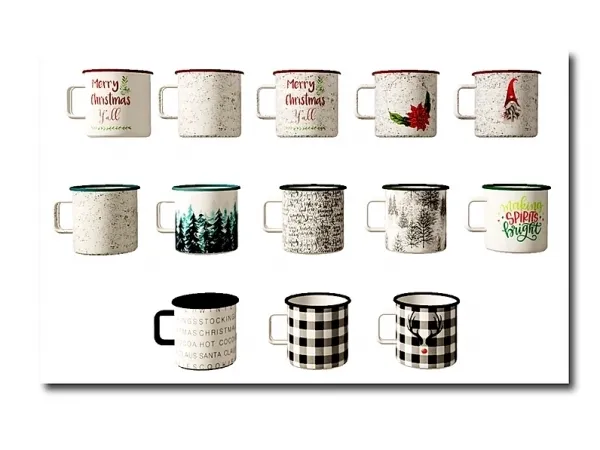 Alpha Christmas mugs by MsTeaQueen - The Sims 4 Custom Content