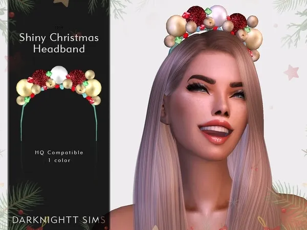 Alpha Shiny Christmas Headband - The Sims 4 Custom Content