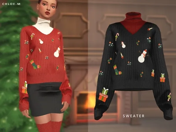 Alpha ChloeM Sweater 02 - The Sims 4 Custom Content