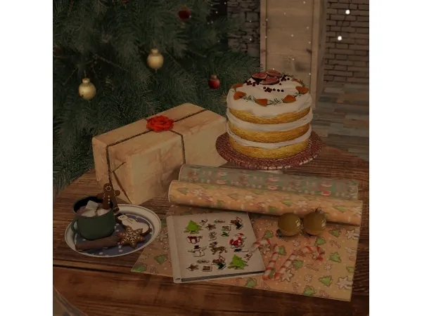 Neutral Xmas Deco 4t2 - The Sims 2 Custom Content