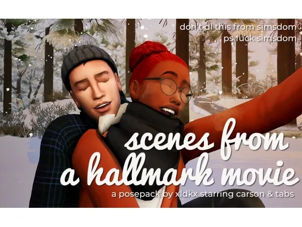 Alpha scenes from a hallmark movie sledding pose - The Sims 4 Custom Content