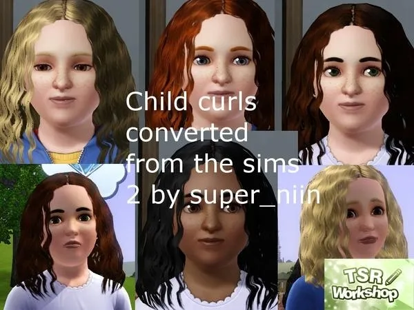 Curls for child female - The Sims 3 Custom Content