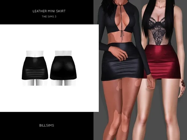 Leather Mini Skirt - The Sims 3 custom content