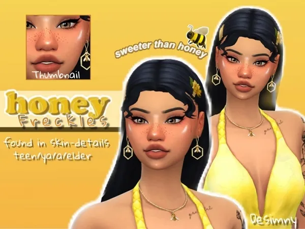 Maxis Match Honey Strawberry Blonde and Oopsy Daisy Freckles - The Sims 4 Custom Content