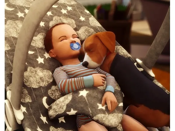 Maxis Match Baby and Puppy Posepack - The Sims 4 Custom Content