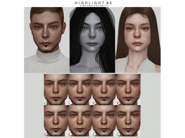 Alpha highlight 6 contacts 53 eyebags 3 by simsfinds - The Sims 4 Custom Content
