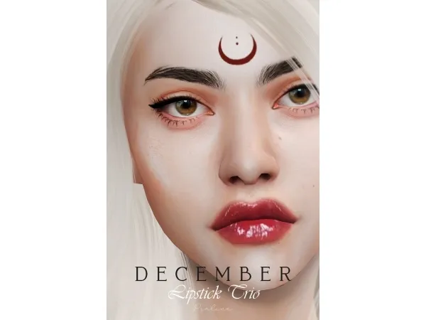 Mix DECEMBER Lipstick Trio by Pralinesims UPDATE - The Sims 4 Custom Content