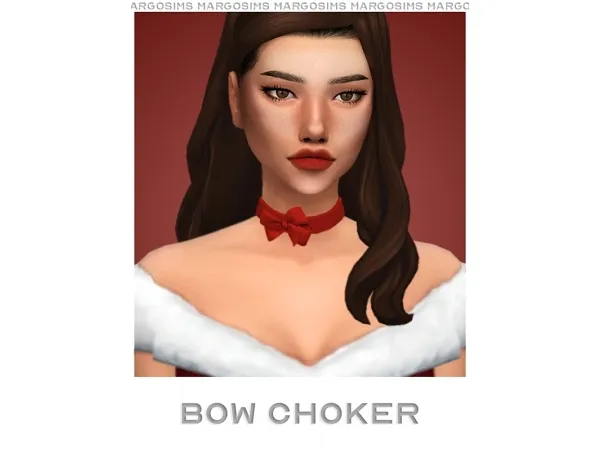 Maxis Match Bow Choker - The Sims 4 Custom Content