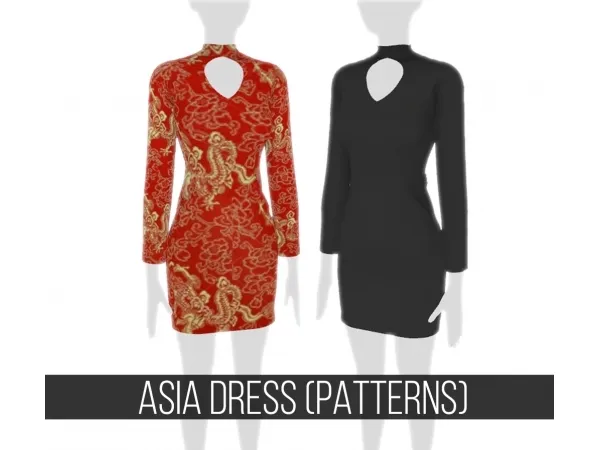 Alpha ASIA DRESS (PATTERNS) - The Sims 4 Custom Content