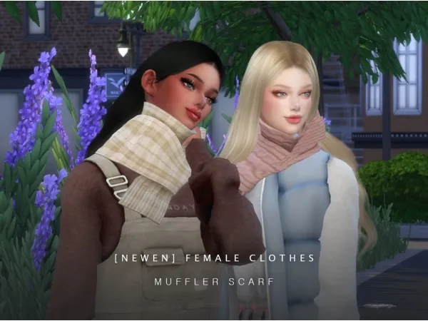 Alpha [Newen] Sims4 Muffler Scarf by simsfinds - The Sims 4 Custom Content