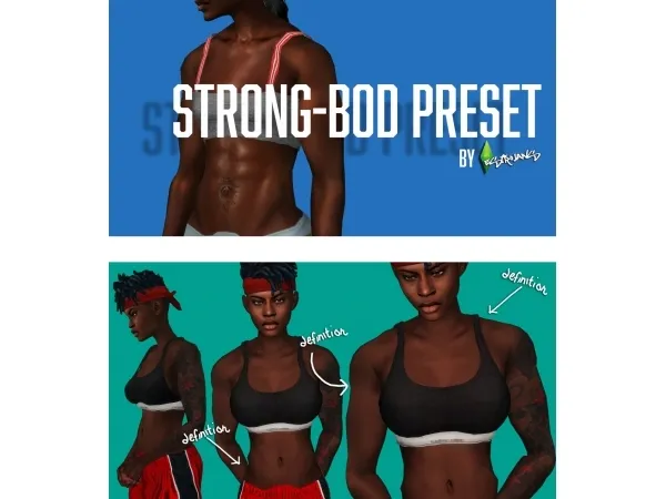 Mix STRONG BOD PRESET s by simsfinds - The Sims 4 Custom Content