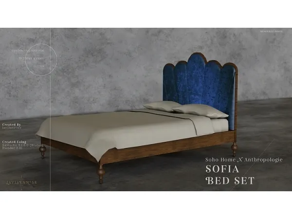 Alpha Sofia bed set New Mesh by Lavi3enrose - The Sims 4 Custom Content