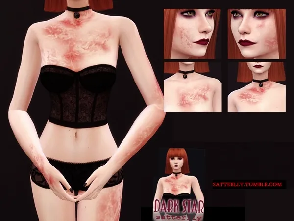 Alpha Burn scars Dark Star - The Sims 4 Custom Content