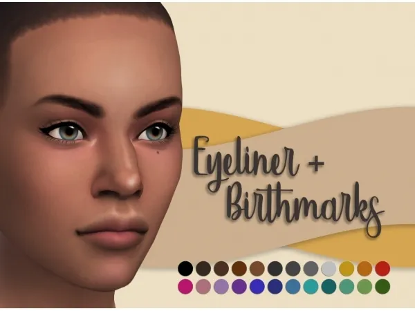 Alpha Eyeliner and Birthmarks - The Sims 4 Custom Content