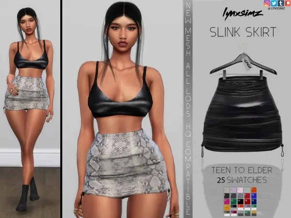 Alpha lynxsimz slink skirt - The Sims 4 Custom Content