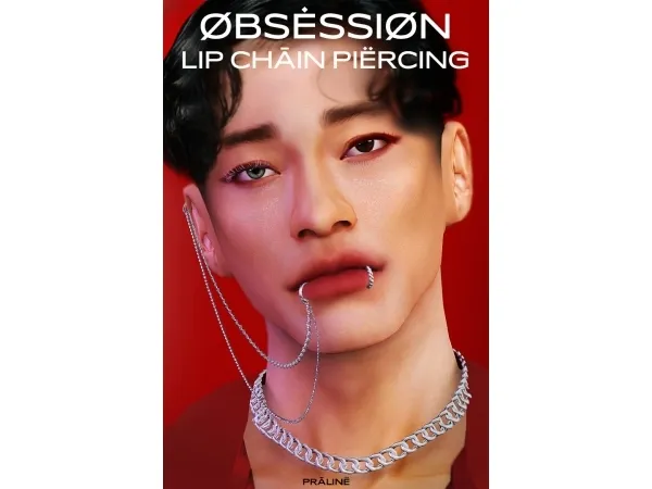 Alpha OBSESSION Lip Chain Piercing - The Sims 4 Custom Content