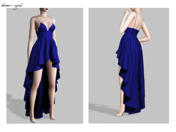 Alpha [ d r e am g i r l ] h i g h l o w d r e s s - The Sims 4 Custom Content