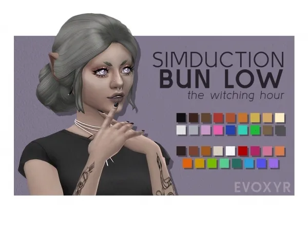 Maxis Match bun low hair by simsfinds - The Sims 4 Custom Content