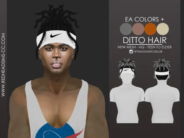 Alpha DITTO HAIR by redheadsims - The Sims 4 custom content