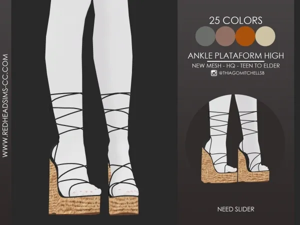 Alpha ANKLE PLATFORM HIGH - The Sims 4 Custom Content