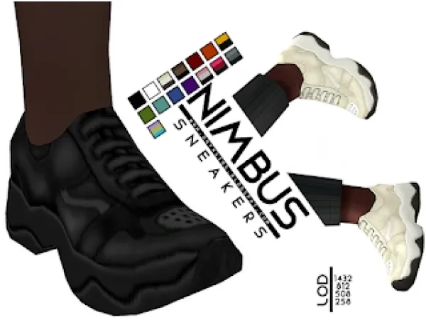 Maxis Match NIMBUS LEATHER SNEAKERS - The Sims 4 Custom Content