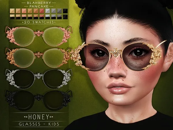 Alpha Blahberry Pancake Honey Glasses KIDS - The Sims 4 Custom Content