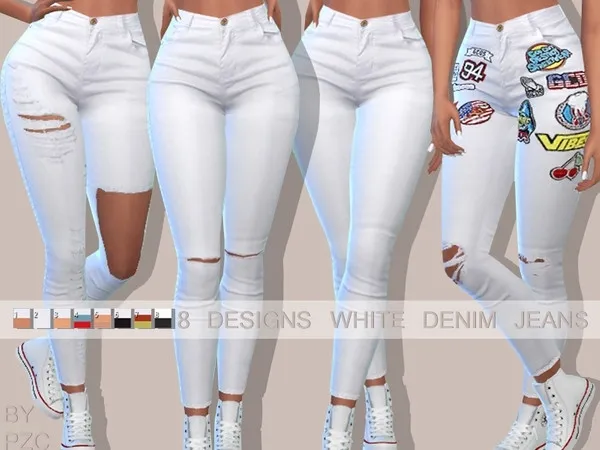 Alpha White Denim Jeans by thesimsresource - The Sims 4 Custom Content