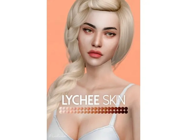 Alpha LYCHEE Skin PERSIMMON Eyelids by pralinesims Update - The Sims 4 Custom Content