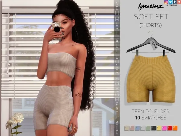 Alpha lynxsimz soft set (shorts) - The Sims 4 Custom Content