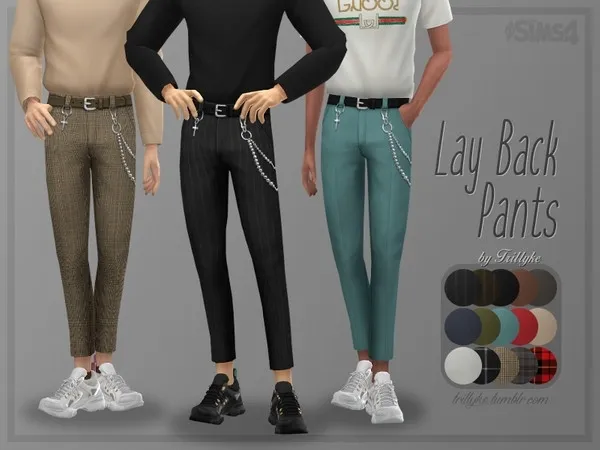 Maxis Match Trillyke Lay Back Pants by thesimsresource - The Sims 4 Custom Content