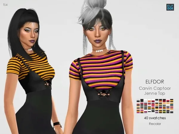 Maxis Match Carvin Captoor Jenne Top RC - The Sims 4 Custom Content