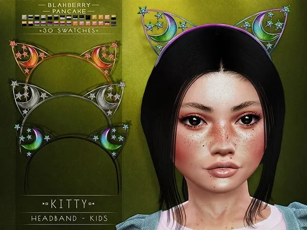 Alpha Blahberry Pancake Kitty Headband KIDS - The Sims 4 Custom Content