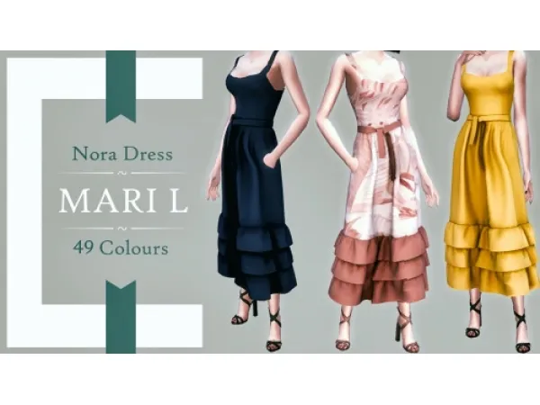Maxis Match Nora Dress by Mari L - The Sims 4 Custom Content