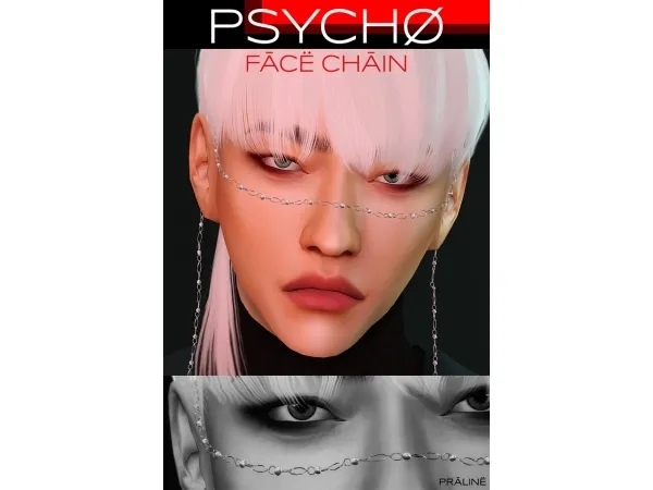 PSYCHO Face Chain + WARNING Scar by Pralinesims
