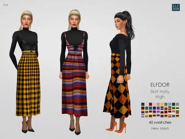 Mix Holly Skirt High - The Sims 4 Custom Content