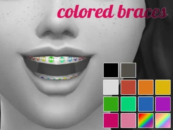Maxis Match Child Elder Colored Braces - The Sims 4 Custom Content
