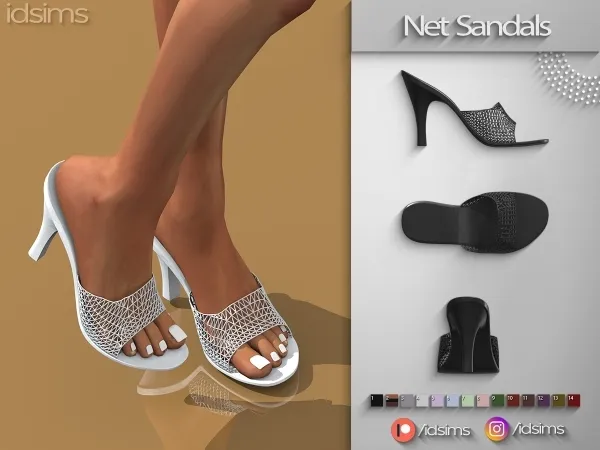 Alpha Net Sandals by polygoncouture - The Sims 4 custom content