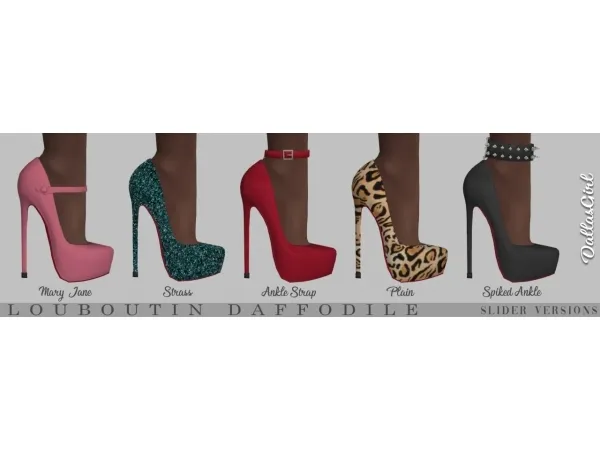 Alpha Louboutin Daffodile Collection Remake - The Sims 4 Custom Content