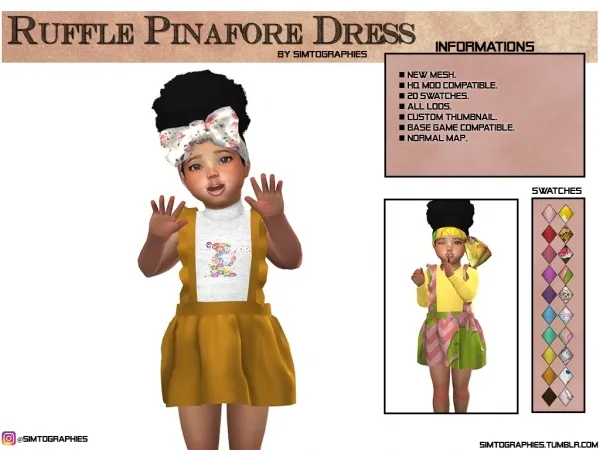 Maxis Match Ruffle Pinafore Dress - The Sims 4 Custom Content