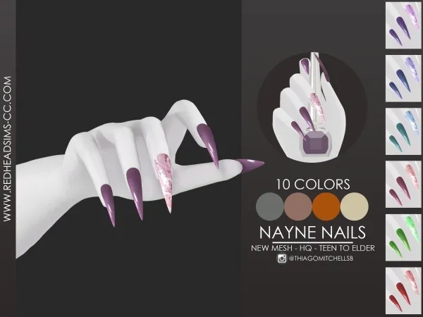 Alpha NAYNE NAILS - The Sims 4 Custom Content