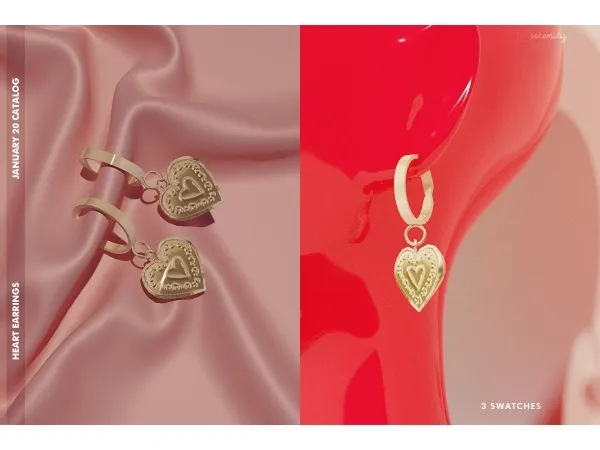 Alpha Heart Earrings - The Sims 4 Custom Content