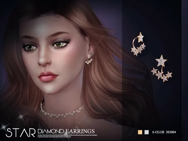 Alpha S Club LL EARRINGS 202004 by thesimsresource - The Sims 4 Custom Content