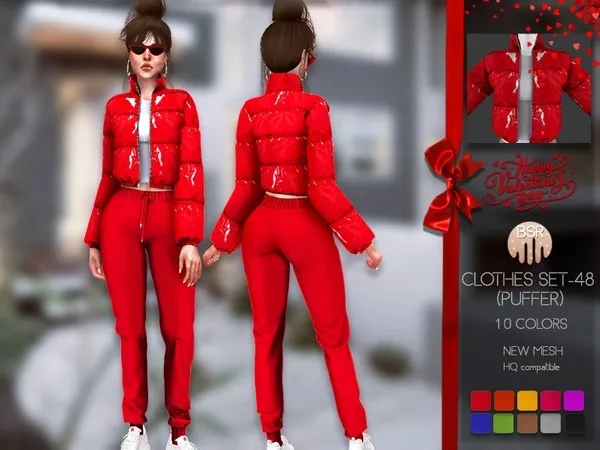 Alpha Clothes SET 48 (PUFFER) BD184 by thesimsresource - The Sims 4 Custom Content
