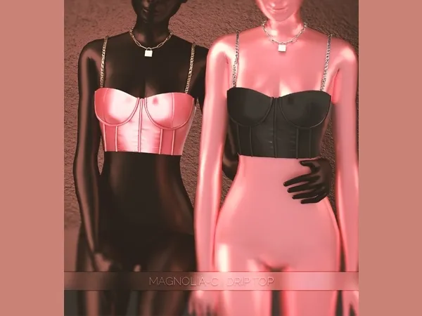 Alpha Magnolia C Drip Top - The Sims 4 Custom Content