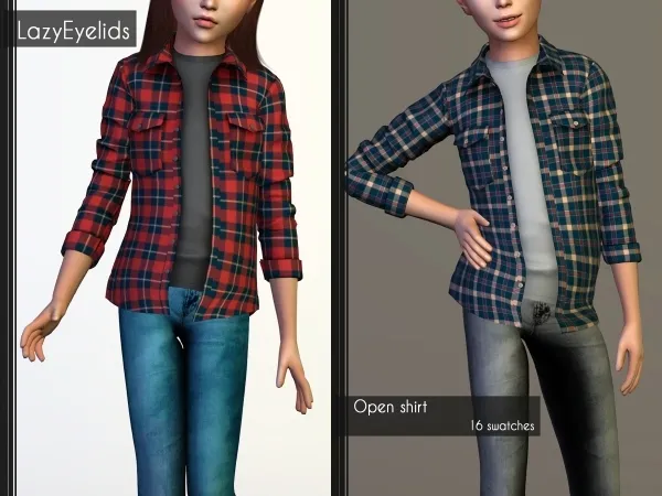 Alpha Open shirt - The Sims 4 Custom Content